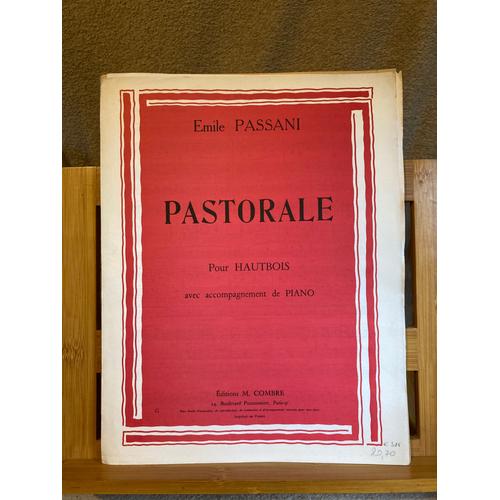 Emile Passani Pastorale Pour Hautbois Et Piano Partition Éditions Combre