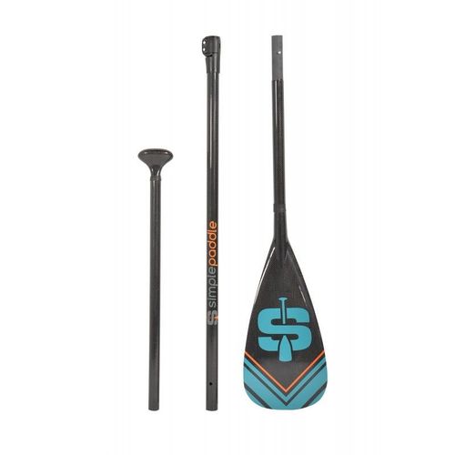 Pagaie De Stand Up Paddle R?Glable De 175 15cm Et D?Montable En Sections Carbone, Fibre De Verre Et Nylon Horuz Bleu