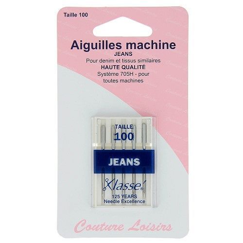 Aiguilles Pour Machine - Spécial Jean (5 Pièces) Taille 100 Système 705h Mercerie Couture Fils Coudre