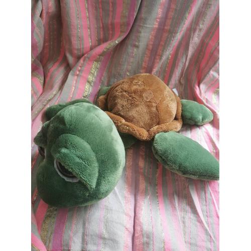 Peluche Tortue Gros Yeux Vert Marron Billes Suki