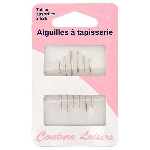 Aiguilles À Tapisserie - Taille 24/26 (6 Pièces) Mercerie Couture Fils Coudre Broderie Canevas Points De Croix Loisirs Créatifs Main Travaux Manuels