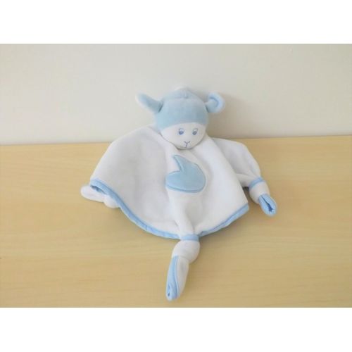 Doudou Mouton Blanc Bleu Gipsy