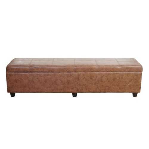 Banquette Kriens Xxl, Coffre, Banc, Tissu, 180x45x45cm   Aspect Daim