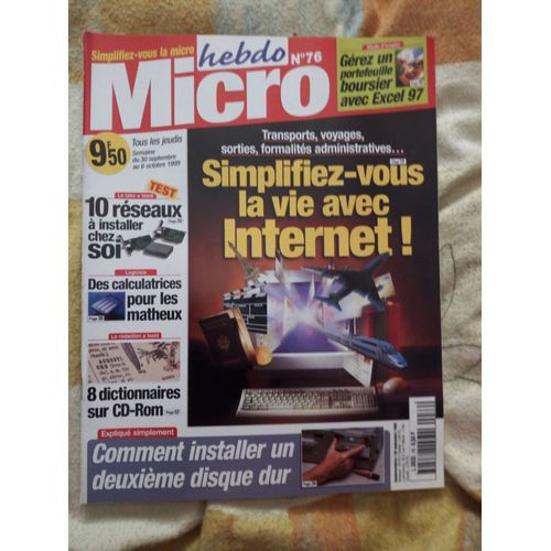Micro Hebdo  N° 76 : Simplifiez Vous La Vie Avec Internet
