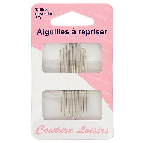 Aiguilles À Repriser - Taille De 3 À 9 (10 Pièces) Mercerie Couture Fils Coudre Broderie Canevas Points De Croix Loisirs Créatifs Main Travaux Manuels