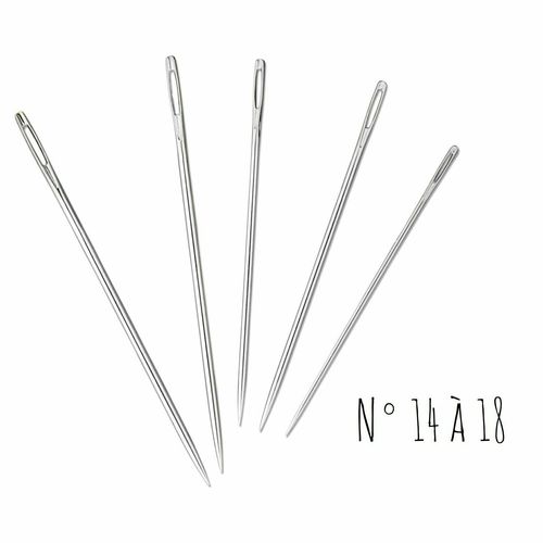Aiguilles À Repriser - Taille De 14 À 18 (5 Pièces) Mercerie Couture Fils Coudre Broderie Canevas Points De Croix Loisirs Créatifs Main Travaux Manuels