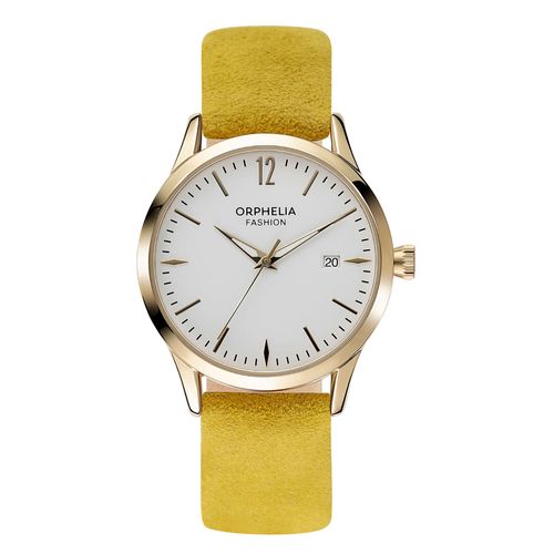 Orphelia Fashion Montre Jaune Analogique Femmes Suede Of711821