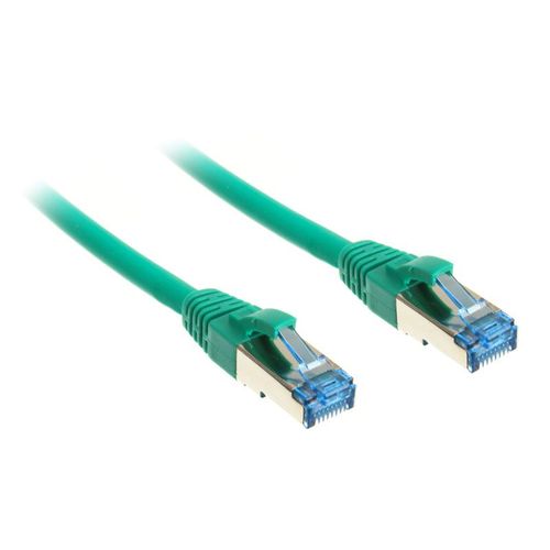 Inline Patchkabel Cat.6a, S/ftp (pimf), 500mhz, Grün - 1,5m
