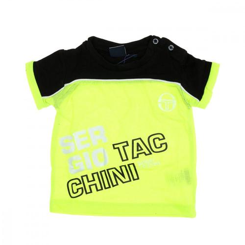 T-Shirt Noir/Jaune Fluo Garçon Sergio Tacchini Verde Fluo