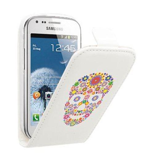 Etui À Rabat Tête De Mort Fleurie Samsung Galaxy Trend