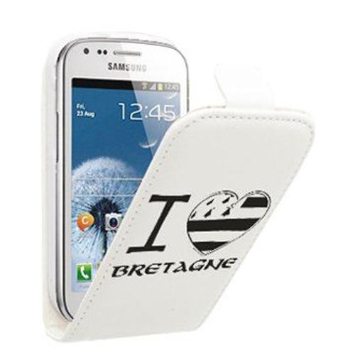 Etui À Rabat Motif Drapeau Breton I Love Bretagne Samsung Galaxy Trend