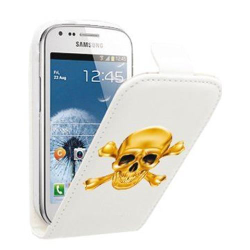 Etui À Rabat Tête De Mort Dorée Samsung Galaxy Trend