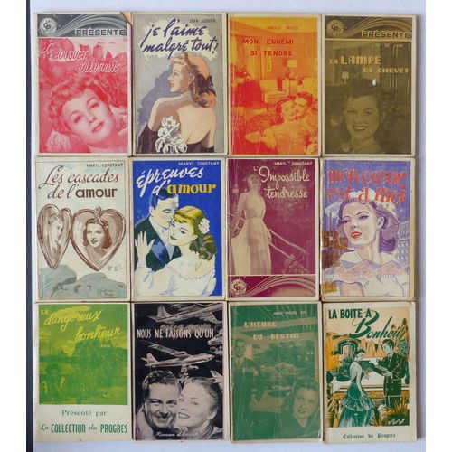 [Roman Sentimental] Lot De 35 Volumes De La Collection Du Progrès (Éditions Paris-Tour Eiffel À Québec, Années 1950), Par Maryl Constant, Magda Contino, Magali Et Divers Auteurs