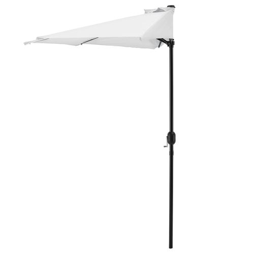 Demi-Parasol Sur Terrasse Sur Balcon Polyester Blanc 300 Cm X 150cm X 230cm Helloshop26 03_0001610
