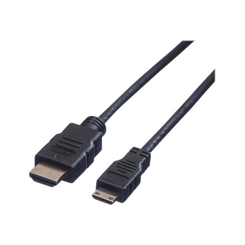 VALUE High Speed - Câble HDMI avec Ethernet - HDMI mâle pour 19 pin mini HDMI Type C mâle - 2 m - blindé - noir