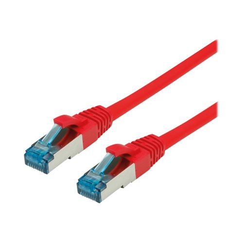 VALUE - Cordon de raccordement - RJ-45 (M) pour RJ-45 (M) - 1.5 m - SFTP, PiMF - CAT 6a - sans halogène, moulé, sans crochet, bloqué - rouge