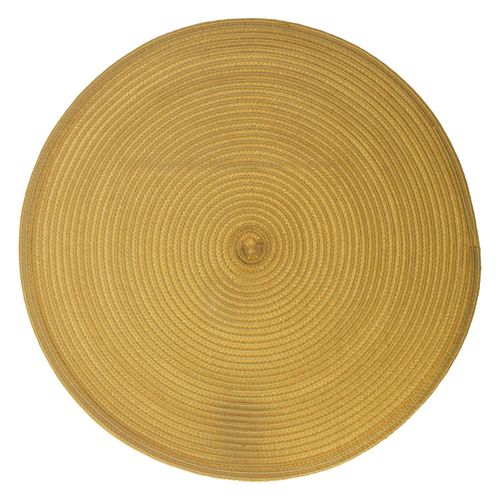 Set De Table Tressé Rond - Diam. 38 Cm - Moutarde