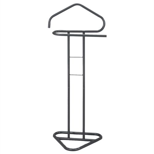 Valet De Chambre Valet De Nuit Camilo Chevalet De Nuit Avec Cintre Pour Veste Et Portant Pour Pantalons, En Métal Laqué Gris