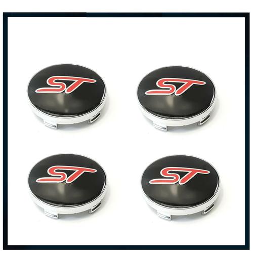 4x Cache Moyeux Centre Roue Dia 60mm St Racing Logo Badge Emblème Noir Rouge Gr