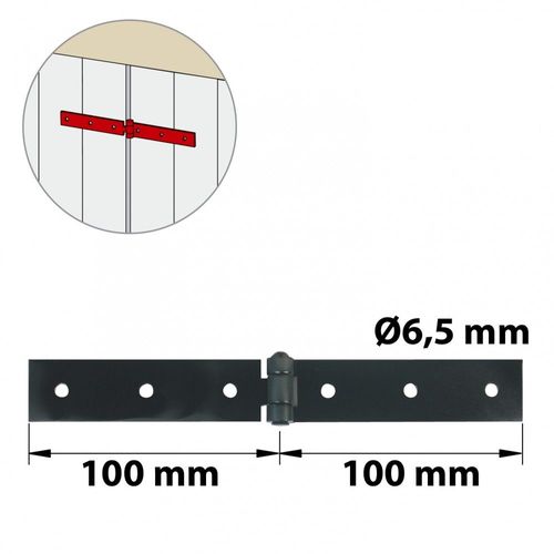Charnière forte acier pour volets battants, L.40 x l.100 mm