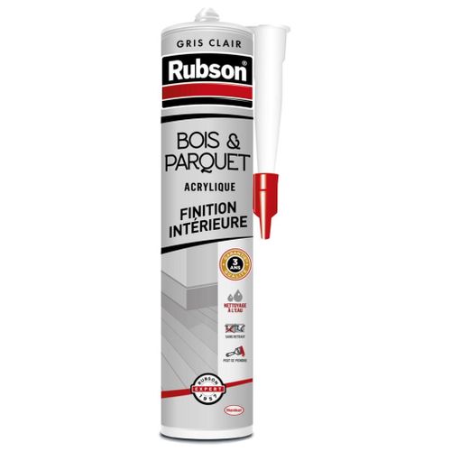 Mastic d'étanchéité boiserie, parquet et plinthe RUBSON 280 ml gris clair