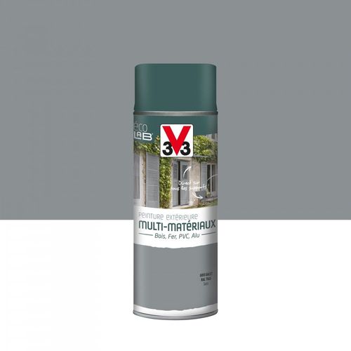Peinture aérosol Extérieur multi-matériaux V33, gris galet satiné, 0.4 l