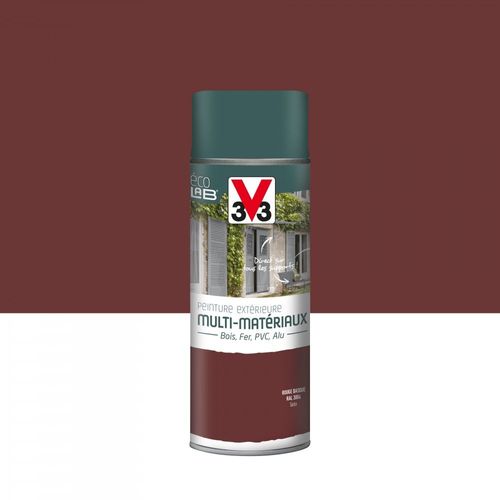 Peinture aérosol Extérieur multi-matériaux V33, rouge basque satiné, 0.4 l