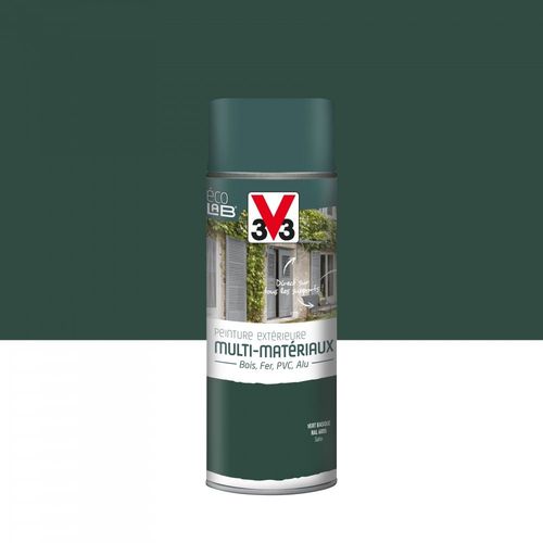 Peinture aérosol Extérieur multi-matériaux V33, vert basque satiné, 0.4 l