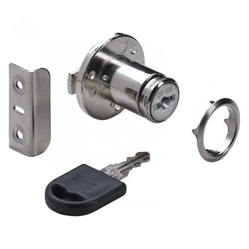 Serrure de meuble acier à encastrer HETTICH 18 mm réversible