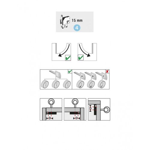 Serrure de meuble acier en applique HETTICH 15 mm réversible