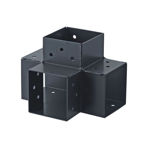 Connecteur 4D angle 90° pour poteau bois, H.9 x P.9 cm