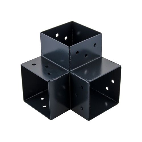 Connecteur 3D angle 90° pour poteau bois, H.9 x P.9 cm