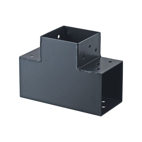 Connecteur T angle 90° pour poteau bois, H.9 x P.9 cm