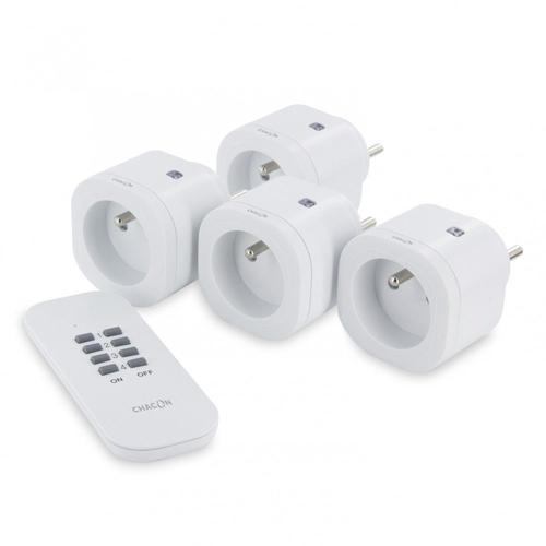 Lot de 4 prises télécommandables intérieure CHACON, 3000 W