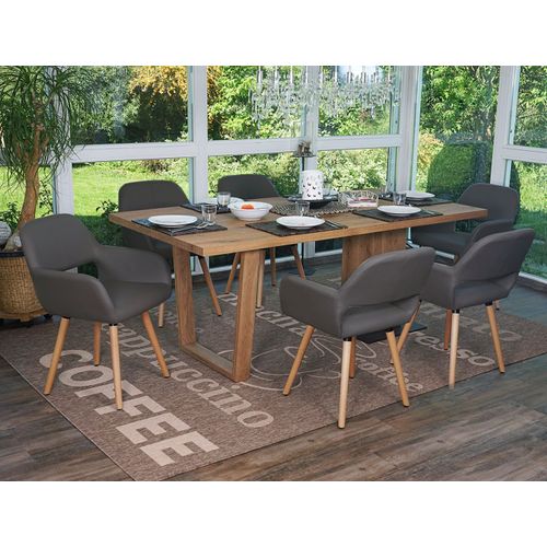 6x Chaise De Salle À Manger Hwc-A50 Ii, Fauteuil, Design Rétro Des Années 50   Similicuir, Gris