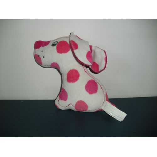 V6/ Doudou Chien Rose À Pois Sucre D'orge