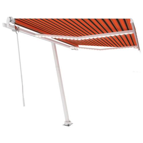 Vidaxl Auvent Automatique Capteur De Vent/Led 350x250 Cm Orange/Marron