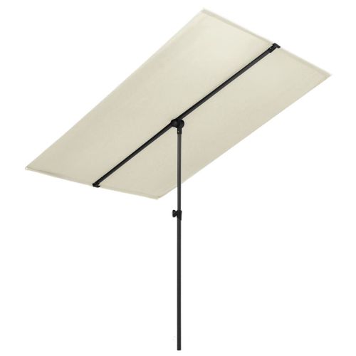 Vidaxl Parasol D'extérieur Avec Mât En Aluminium 2x1,5 M Blanc Sable