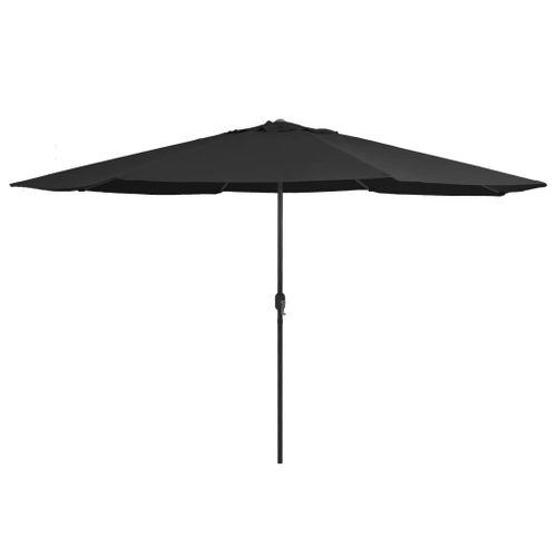 Vidaxl Parasol D'extérieur Avec Mât En Métal 390 Cm Noir