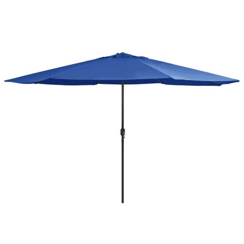 Vidaxl Parasol D'extérieur Avec Mât En Métal 390 Cm Bleu Azuré