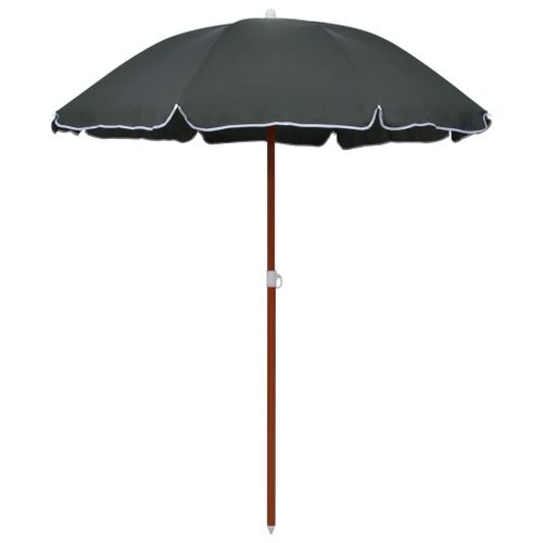 Vidaxl Parasol Avec Mât En Acier 180 Cm Anthracite