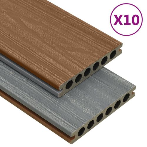 Vidaxl Panneaux De Terrasse Et Accessoires Wpc Marron/Gris 25 M² 4 M