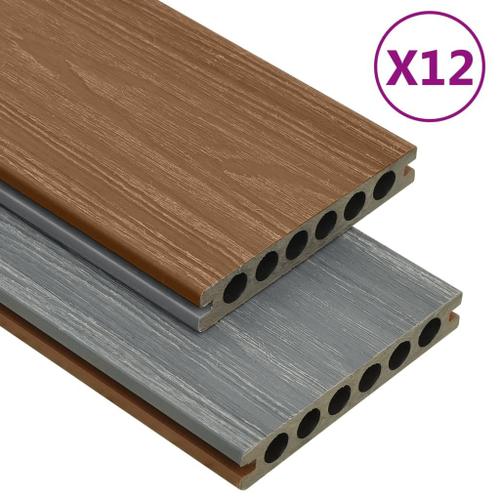 Vidaxl Panneaux De Terrasse Et Accessoires Wpc Marron/Gris 30 M² 4 M