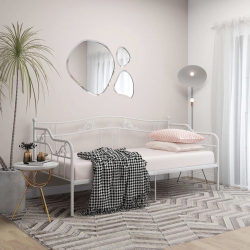 Vidaxl Cadre De Canapé-Lit Sans Matelas Blanc Métal 90x200 Cm