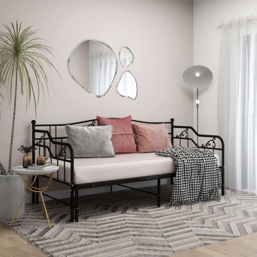 Vidaxl Cadre De Canapé-Lit Extensible Sans Matelas Noir Métal 90x200cm