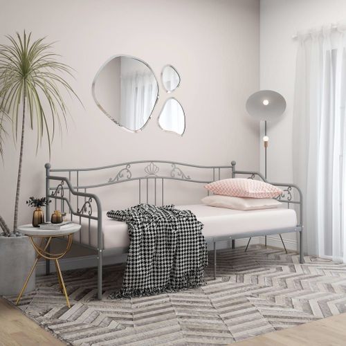 Vidaxl Cadre De Canapé-Lit Sans Matelas Gris Métal 90x200 Cm