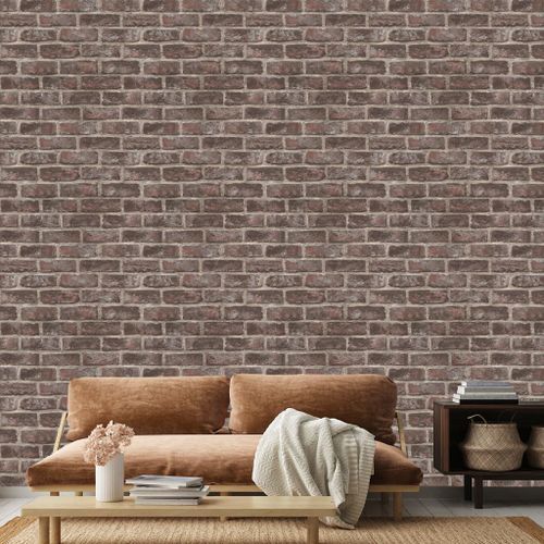 DUTCH WALLCOVERINGS Papier peint Brique Marron