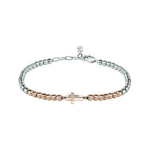 Bracciale Morellato Mister Oro Rosa Cross + Diamanti - 19/22 Cm