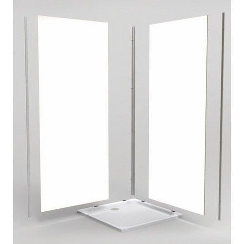 Pack mural douche - 2 panneaux 90 x 90 cm - 3 profilés - Blanc - Decofast LAZER