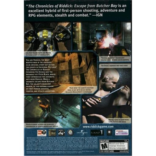 Jeu PC Riddick: Escape From Butcher Bay Developer Cut - Version FR - Occasion état Correct